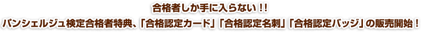 合格認定カード、合格認定名刺、合格認定バッジの販売開始