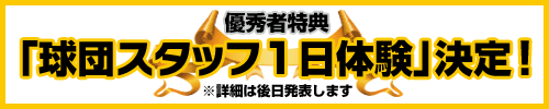 優秀者特典「球団スタッフ1日体験」