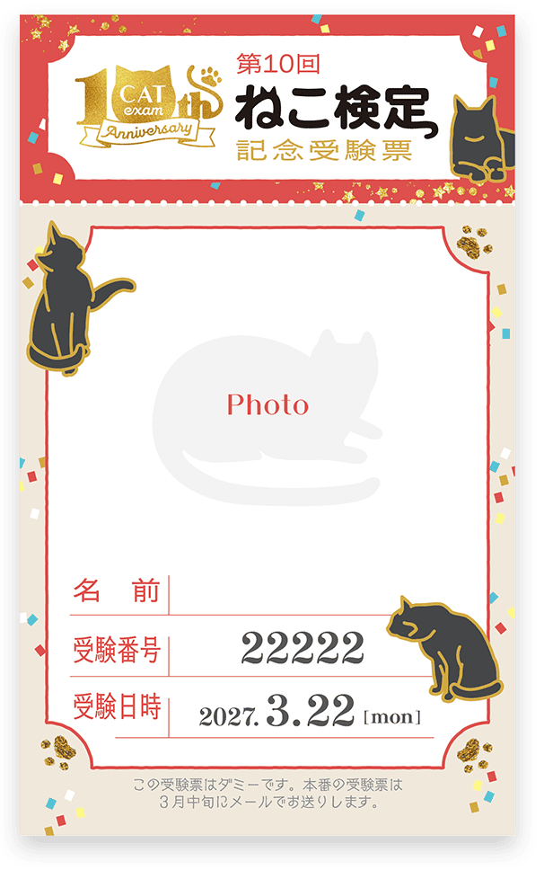 受験票風カード