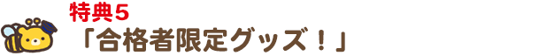 特典5 「合格者限定グッズ！」