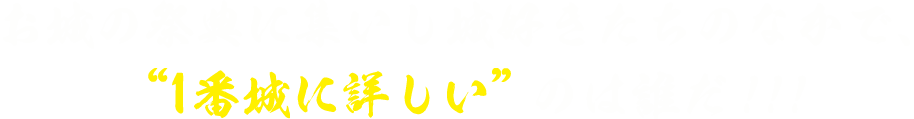 お城の祭典に集いし城好きたちのなかで、一番城に詳しいのは誰だ！！！